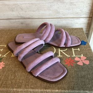 Rounded Suede Straps Sandal. Top shop size 37.